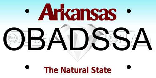 OBADSSA Arkansas License Plate