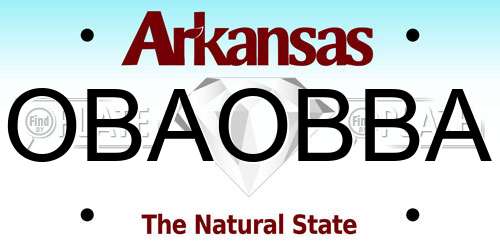 OBAOBBA Arkansas License Plate