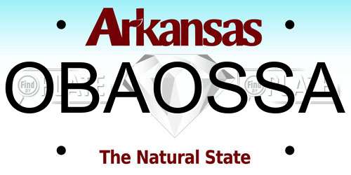 OBAOSSA Arkansas License Plate