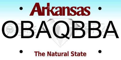 OBAQBBA Arkansas License Plate