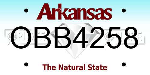 OBB4258 Arkansas License Plate
