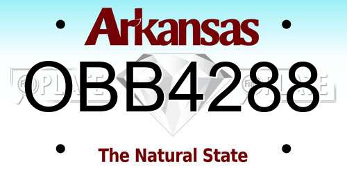 OBB4288 Arkansas License Plate