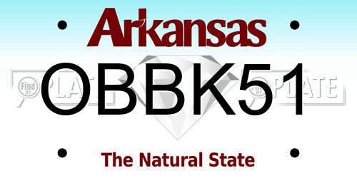 OBBK51 Arkansas License Plate