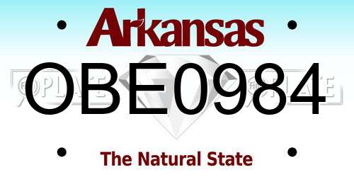 OBE0984 Arkansas License Plate