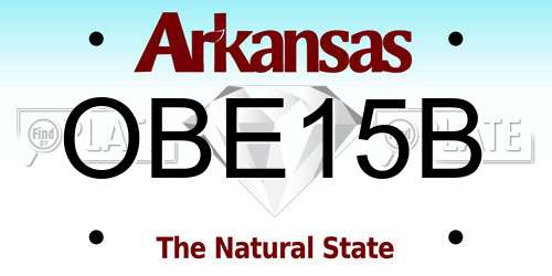 OBE15B Arkansas License Plate