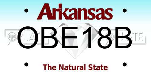 OBE18B Arkansas License Plate