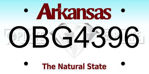 OBG4396 Arkansas License Plate