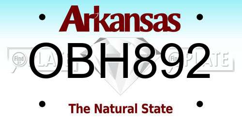 OBH892 Arkansas License Plate