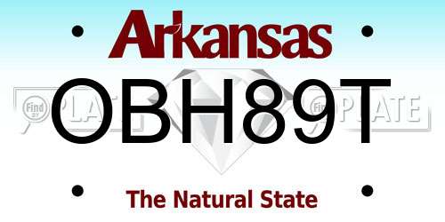 OBH89T Arkansas License Plate