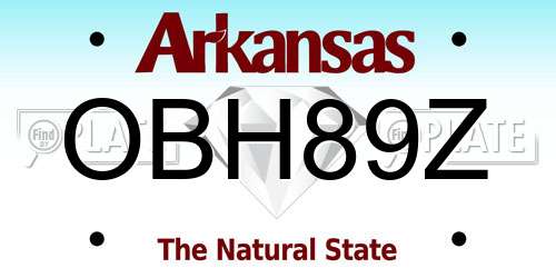 OBH89Z Arkansas License Plate