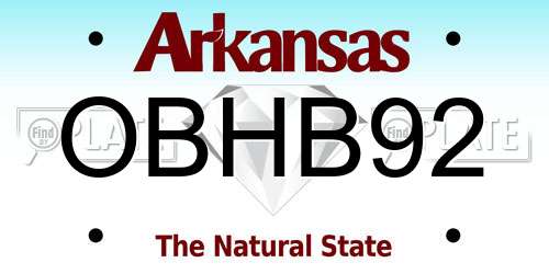 OBHB92 Arkansas License Plate