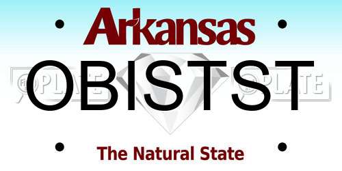 OBISTST Arkansas License Plate