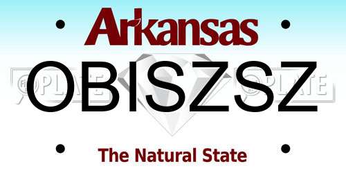 OBISZSZ Arkansas License Plate