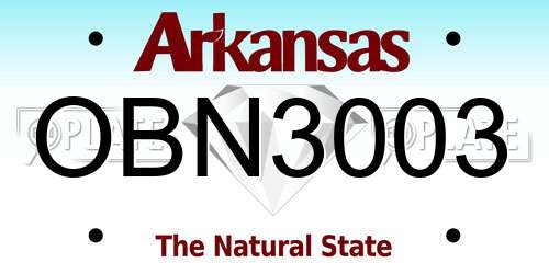 OBN3003 Arkansas License Plate