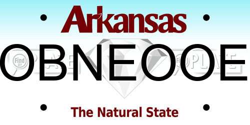 OBNEOOE Arkansas License Plate