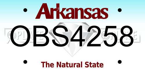 OBS4258 Arkansas License Plate