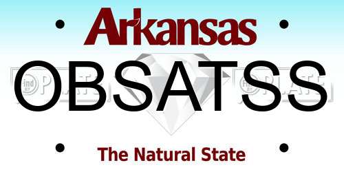 OBSATSS Arkansas License Plate