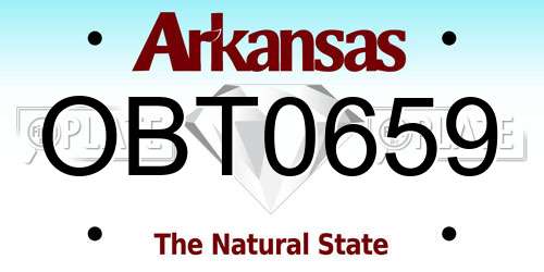 OBT0659 Arkansas License Plate