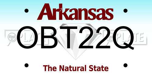 OBT22Q Arkansas License Plate