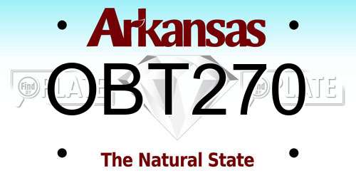 OBT270 Arkansas License Plate