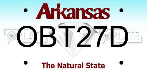 OBT27D Arkansas License Plate