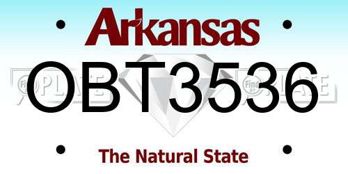 OBT3536 Arkansas License Plate