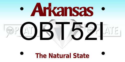 OBT52I Arkansas License Plate