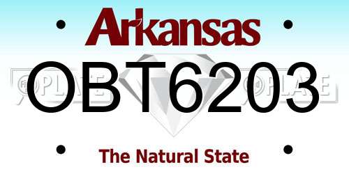 OBT6203 Arkansas License Plate