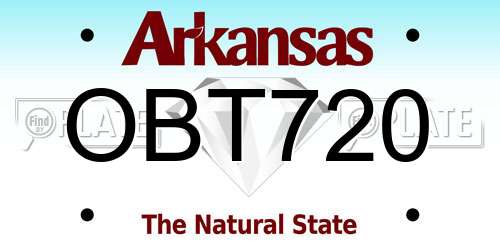 OBT720 Arkansas License Plate