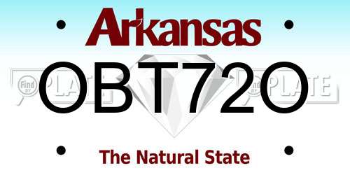 OBT72O Arkansas License Plate