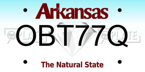 OBT77Q Arkansas License Plate