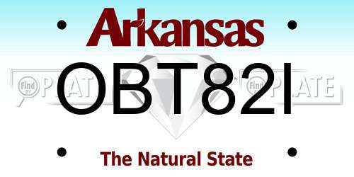 OBT82I Arkansas License Plate
