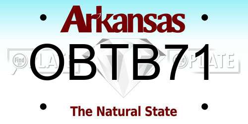 OBTB71 Arkansas License Plate