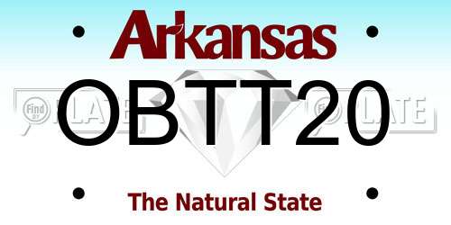 OBTT20 Arkansas License Plate