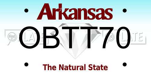OBTT70 Arkansas License Plate