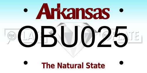 OBU025 Arkansas License Plate