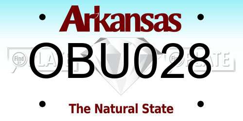 OBU028 Arkansas License Plate