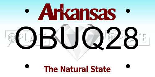 OBUQ28 Arkansas License Plate