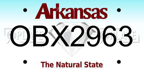 OBX2963 Arkansas License Plate