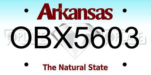 OBX5603 Arkansas License Plate