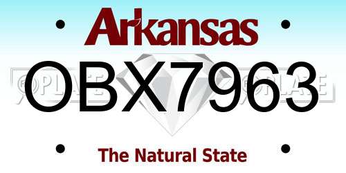 OBX7963 Arkansas License Plate