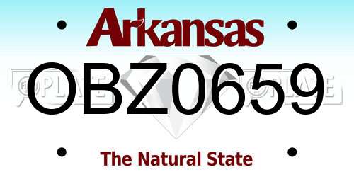 OBZ0659 Arkansas License Plate