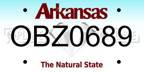 OBZ0689 Arkansas License Plate