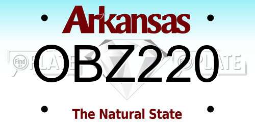 OBZ220 Arkansas License Plate