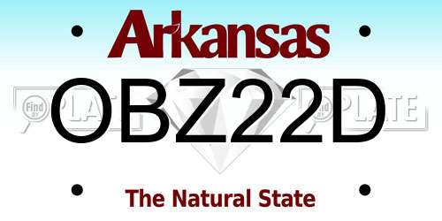 OBZ22D Arkansas License Plate