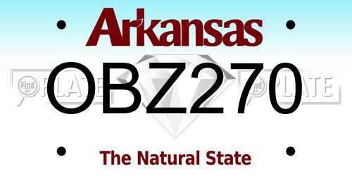 OBZ270 Arkansas License Plate