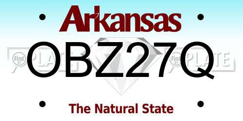 OBZ27Q Arkansas License Plate