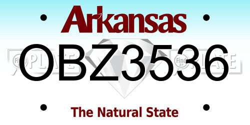OBZ3536 Arkansas License Plate