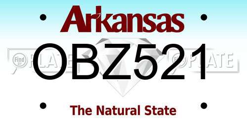 OBZ521 Arkansas License Plate