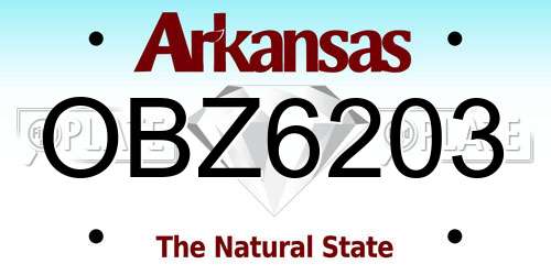OBZ6203 Arkansas License Plate